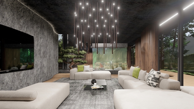 Luxusný interiér s ateliérom